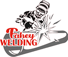 The logo for fahey welding.