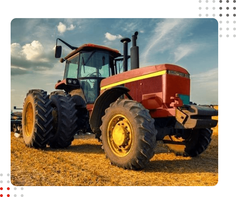 An image of a tractor in a field.